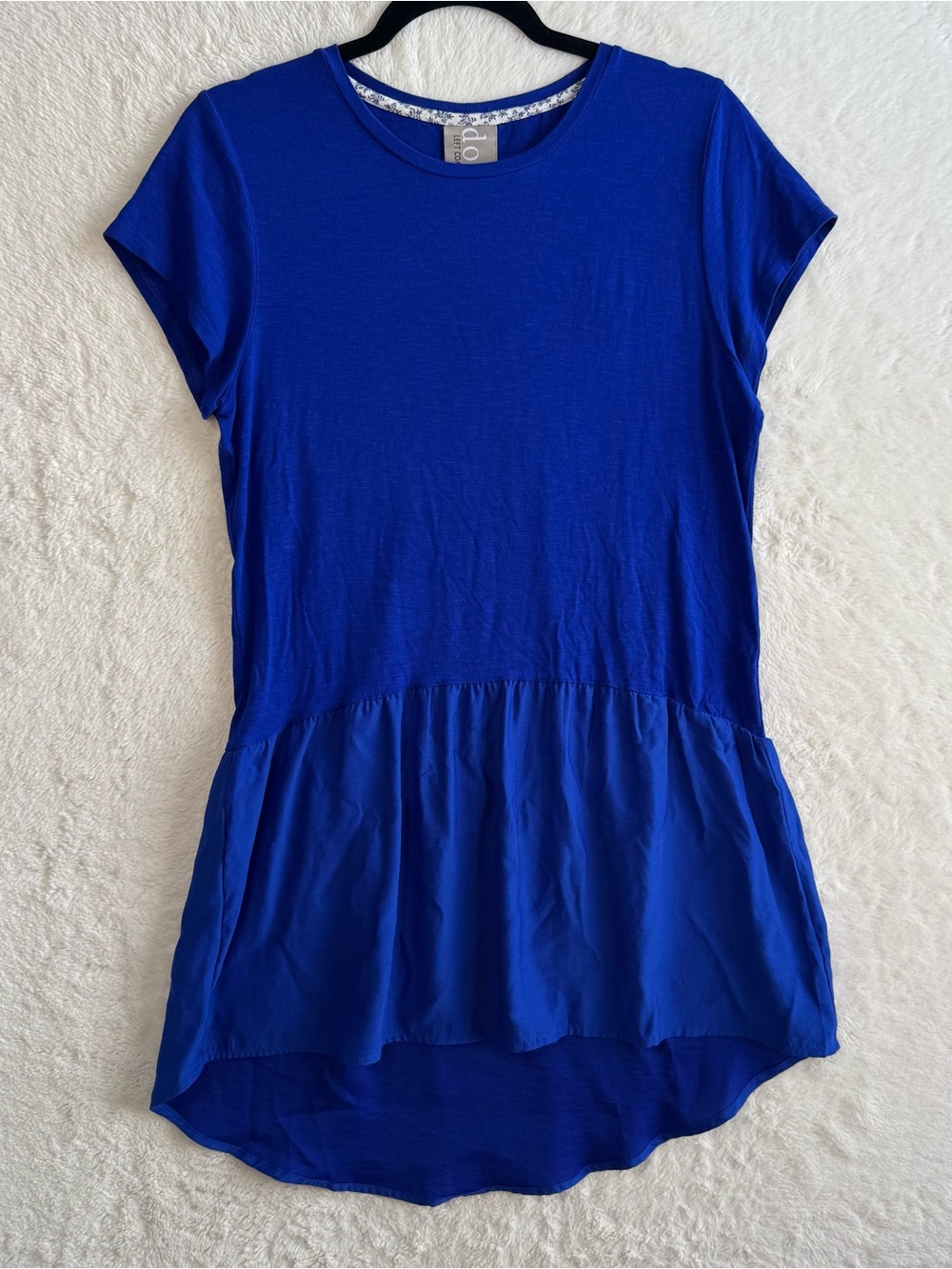 Anthropologie Dolan Left Coast High Low Tunic Dress Small Blue Mixed Media Boho‎